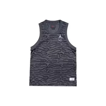 Jordan Тренировочный баскетбольный жилет Zebra Print Letter Logo Mesh для мужчин, черный DM1825-010 L