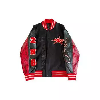 Jordan Куртка X Awake NY Varsity (Азия) Университетский красный/черный унисекс уличная одежда FQ5440-657 S