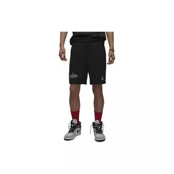 Jordan Вязаные спортивные шорты Flight MVP с буквенным логотипом и шнурком, мужские брюки, черные FN4701-010 L