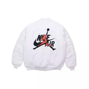 Jordan Wings MA-1 с логотипом и принтом, теплая повседневная куртка с бейсбольным воротником и длинными рукавами, мужская куртка, белая AV2599-100 S