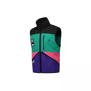 Jordan Winter Utility Теплый повседневный жилет на флисовой подкладке Мужская верхняя одежда Черный Зеленый Фиолетовый CW5985-010 M