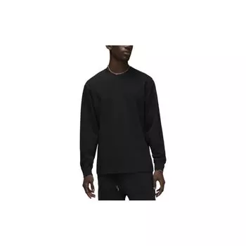 Jordan Wordmark Series однотонный логотип с вышитым круглым вырезом и длинными рукавами, мужские топы, черный FJ0703-010 M