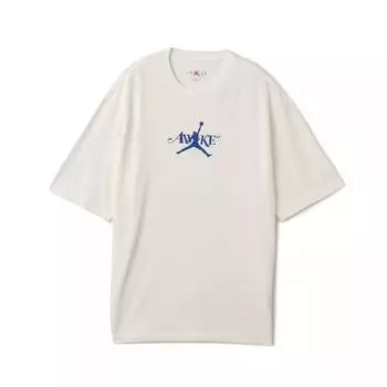 Jordan X Awake NY Collaboration Simple Logo Letter Повседневная спортивная футболка с коротким рукавом унисекс футболка белая FV9914-133 XL