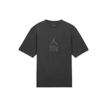 Jordan X Billie Eilish Collaborative SS23 Однотонная футболка с круглым вырезом и логотипом с короткими рукавами Женские топы Черный DV7360-010 S