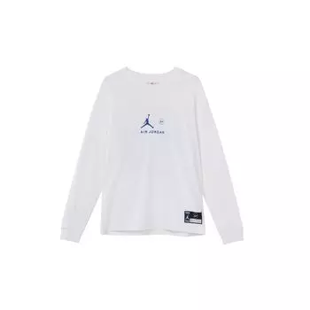 Jordan X Fragment Design Fragment Design X Jordan Футболка с длинным рукавом с круглым вырезом Asian Edition Мужские топы Белые DA2982-094