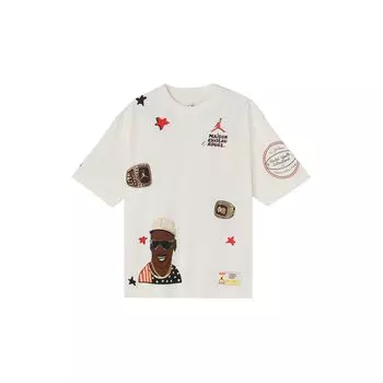 Jordan X Maison Chateau Rouge Joint, винтажная футболка с баскетбольным персонажем и мультяшным принтом, с короткими рукавами, мужские топы, парусино-белый DJ9767-133 XS
