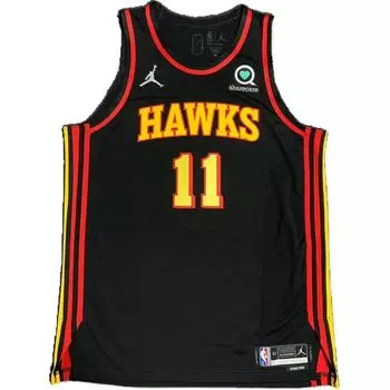 Jordan X NBA Atlanta Hawks 75th Anniversary Statement Edition Trae Young Fashionable Breathable Basketball Jersey Men jersey Black DB3441-010 L