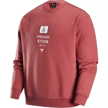 Jordan X NBA Collaboration Chicago Bulls Logo флисовый круглый вырез модный пуловер с длинным рукавом толстовка мужская толстовка Canyon-Rust FV8344-691 S
