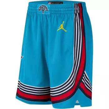 Jordan X NBA Collaboration SS25 Fashion Simple Comfortable Color Block Elastic Waist Sports Shorts Men shorts Blue IB4323-484 XXL
