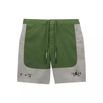 Jordan X Off-White Collaborative Patchwork Спортивные шорты на шнуровке Мужские брюки Зеленые DM7472-361 S