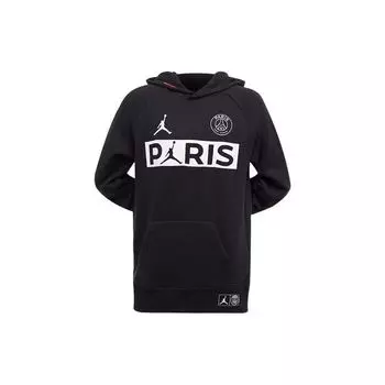 Jordan X PSG Collaboration Kids однотонная толстовка с капюшоном с логотипом и буквами, детские толстовки черного цвета 956618-023 XL