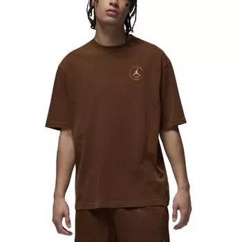 Jordan X Solefly Collaboration FW24 Minimalist Comfortable Soft Short Sleeve T-Shirt Men Tops Brown HM5037-259 S