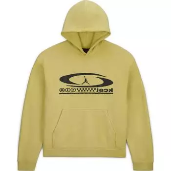 Jordan X Travis Scott Collaboration Logo Print Outdoor Casual Sports Hoodie Men hoodies Celery-Green FQ7822-308 L