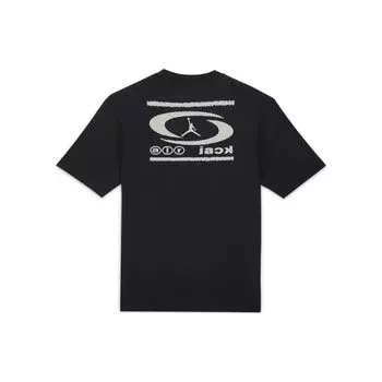 Jordan X Travis Scott Collaboration Ss24 Crew Neck Straight Fit Letter Print Short Sleeve Футболка унисекс Tops Black DZ5515-011 M