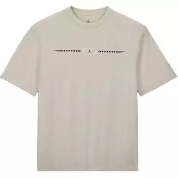Jordan X Travis Scott Минималистский логотип принт Удобная дышащая трикотажная футболка с круглым вырезом и коротким рукавом Мужские топы Light-Bone DZ5511-072 M