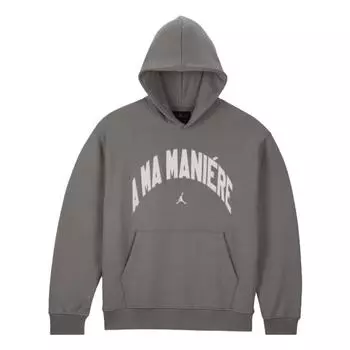 Jordan XA Ma Manire FW24 Винтажный логотип с буквами Модная толстовка с капюшоном унисекс толстовки серые HF0540-029 M