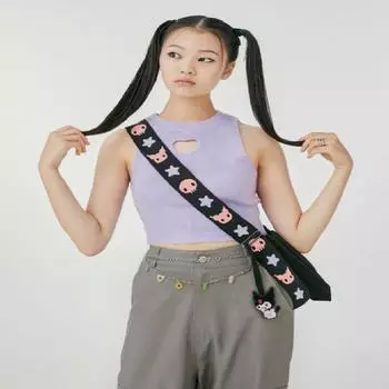 Joseph & Stacey Lucky Pleats Knitwear Wing Kuromi Rich Черная женская сумка