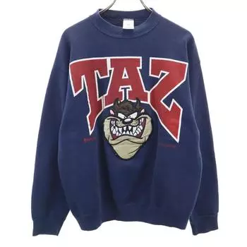 JOSTENS 90-е Сделано в США Старый Тасманский дьявол Свитшот с длинным рукавом Мужской Б/У