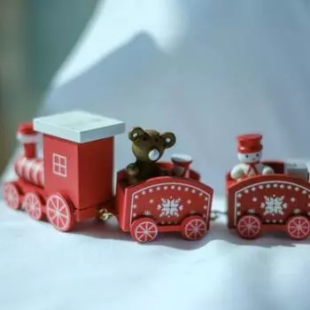 Joutire Рождественский реквизит, украшение, паровозик Чик-бок, красный