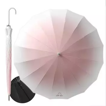 JOVALA Long Rib For Both Sunny and Rainy Simple Jump One Rainy Season Pink Umbrella, Gradient, 60cm, Days, Large, Fabric, Type, Touch, Protection,