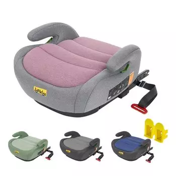 Jovikids Junior Seat R129 Compliant Booster Long Extra Thick Infant Car Seat with Fixed Cap and Safety belt ISOFIX, Seat, Use, Cushion, Guide, Clip, розовый