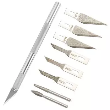 Jovno Diamond Precision Carbide Hobby Гальванизированная пластиковая модель Полировка Твердый Мягкий Тонкий Кромочный Поверхность Обработка Gate Файл, Файл, Ультратонкий Файл, серебряный