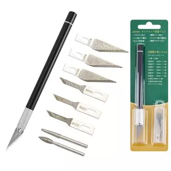 Jovno Diamond Precision Carbide Hobby Гальванизированная пластиковая модель Полировка твердой мягкой тонкой кромки Обработка поверхности литника Напильник, Напильник, Ультратонкий чёрный