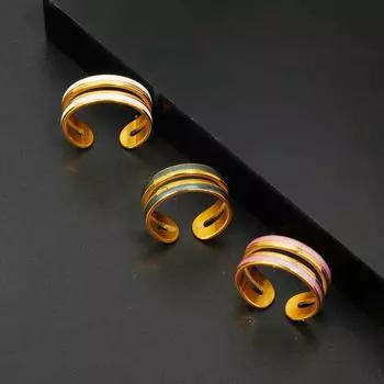 JOVO LOVE красочное эмалированное полое кольцо из нержавеющей стали, модное открытое регулируемое металлическое водонепроницаемое кольцо на палец для женщин, ювелирные изделия, новинка resizable