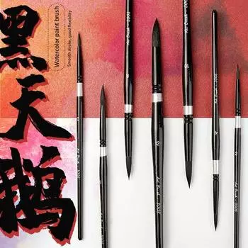 JOWOART 1 шт. Акварельная кисть для рисования по дереву, художественные кисти для ручной росписи, нейлоновая имитация беличьего волоса, принадлежности для гуаши для рисования, художественные кисти NO.0