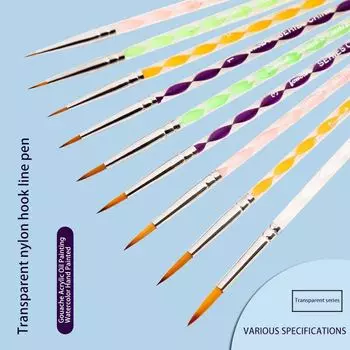 JOWOART очень тонкий наконечник, художественная кисть для рисования, нейлоновые волосы, 9 шт., акварель, прозрачный цветной стержень, крючок, линия, ручка для рисования, принадлежности для рисования