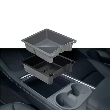 Jowua 2021-2023 Tesla Model 3 Model Y Органайзер-лоток для центральной консоли Аксессуар Моющийся силикон 2 Compartments