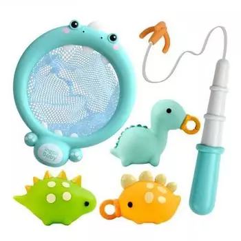Joy Kids 2in1 Baby Dinosaur Landing Fishing Bath Play Set, корейские игрушки для ванной