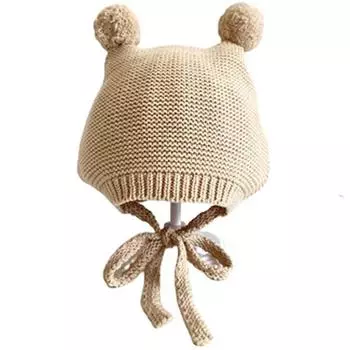 Joy Multi Knitted Pom Pom Baby String Cap, корейские детские товары