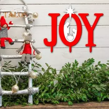 JOY Рождественская елка акриловый знак для декора двора с силуэтами Рождества Рождественский наружный декоративный столб для лужайки патио сада A