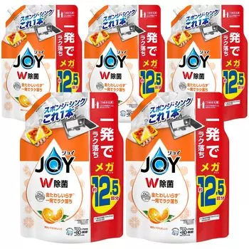 Joy W дезинфицирующее моющее средство для посуды Luxury Citrus Orange Refill 1620 мл x 5 пакетов [Большая емкость] [Корпус продукта]
