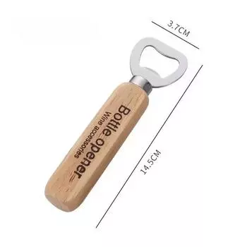 JOYBLISS 1 шт. Открывалка для пивных бутылок Ручка из массива дерева Открывалка для бутылок из нержавеющей стали для домашнего использования