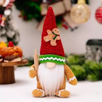 Joyful Man Gingerbread Figurine Whimsical Red And Green Holiday Decoration For Christmas Gingerbread Man Male