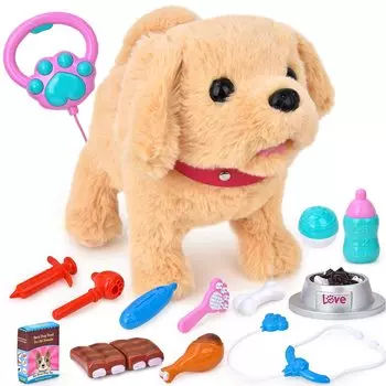 JoyGrow Play House Walk Moving Мягкая игрушка с электроприводом и уходом за домашними животными Pet Beauty Doctor Pretend Educational Imagination Role Gift Set, Together, Dog, Toy,