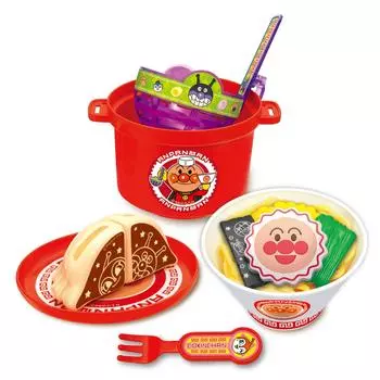 JOYPALETTE Anpanman Chachacha with hot water Anpanman Ramen Set drainer!