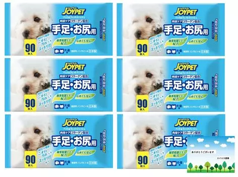 JOYPET Влажные салфетки для собак и 6 упаковок по 90 540 листов для конечностей и ягодиц кошек, простыни, (набор 6)