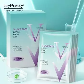 JoyPretty V-line Face Shaping Beauty Маска для лифтинга и похудения лица 5 шт. 5PCS/set зелёный