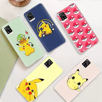 JP34 Пикачу Прозрачный чехол для Samsung A04 A14 A23 M33 M53 Realme 10 9 C35 C55 VIVO Y02 X80 Infinix Hot 30 Note 11 Tecno Spark 8P Pro Infinix Hot 11 аэро