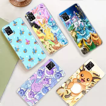 JP40 Pokemon Прозрачный чехол для Samsung A04 A14 A23 M33 M53 Realme 10 9 C35 C55 VIVO Y02 X80 Infinix Hot 30 Note 11 Tecno Spark 8P Pro Tecno Spark 7T капри