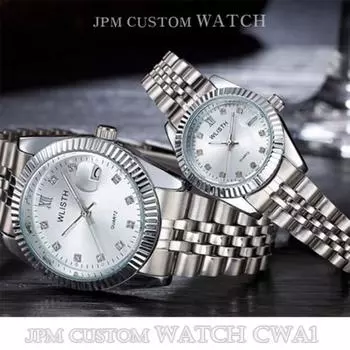 JPM Мужчины Женщины Пара Часы Металлические Часы CWA1, Популярные корейские часы