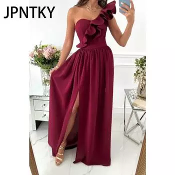 JPNTKY Женская мода лето весна сплошной цвет печати без рукавов повседневные платья S белый