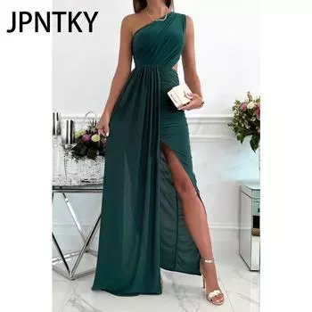 JPNTKY Женская мода лето весна сплошной цвет печати без рукавов повседневные платья S красный