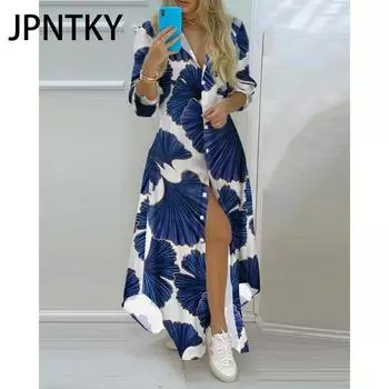 JPNTKY Женская мода осень-зима с длинным рукавом и воротником-поло повседневные платья S