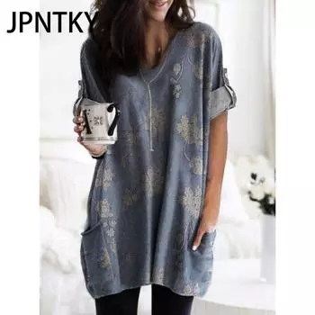 JPNTKY Женская мода повседневная осень-зима с длинным рукавом и круглым вырезом блузки и рубашки S