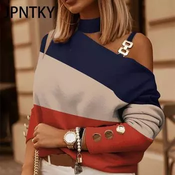 JPNTKY Женская мода повседневные блузки и рубашки с длинным рукавом осень-зима S