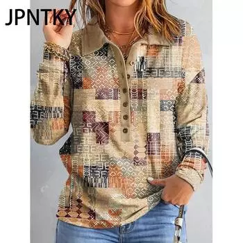 JPNTKY Женская мода Повседневная толстовка с капюшоном и воротником-поло с длинным рукавом S небесно-голубой